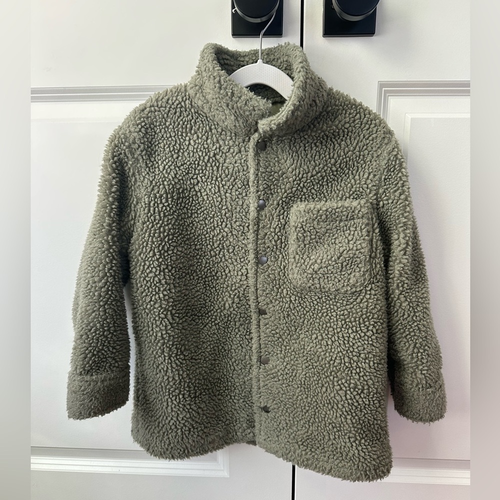 Zara Boys Green Fleece Jacket (Size 6)
